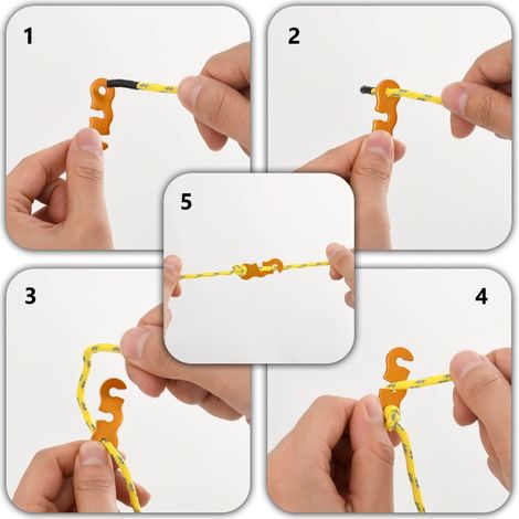 Cordes de haubanage avec clés réfléchissantes 8 pcs 4 m 4 mm