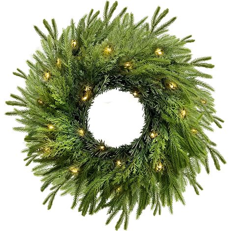 Couronne de Noel 40 cm Couronne Noel Porte Lumineuse Intérieur Exterieur (1/5)