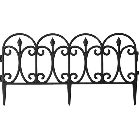 Piquet De Délimitation Jardin - Bordure Pour Massif Et Pelouse - En Plastique Noir Résistant Aux Intempéries - 58 x 32 x 1 cm - Lot De 1 (1/5)