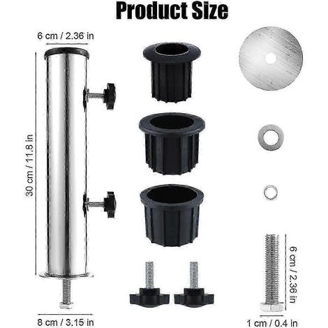 Ensemble de tubes de fixation pour mât de parasol, manchon d'insertion pour base de parasol d'extérieur, pour parasol extérieur (1/5)
