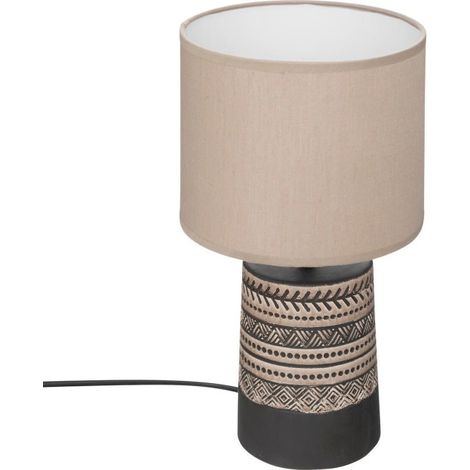 Lampe à Poser en Terre Cuite "Lee" 34cm Marron (1/5)
