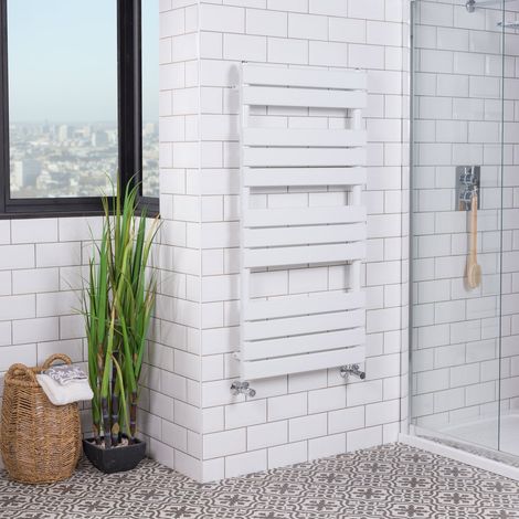 WarmeHaus White Flat Panel Heated Towel Rail 1200x600mm