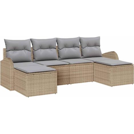 Maison Exclusive - Sofa Set mit Kissen 6 pcs Beige und hellgrau P