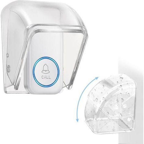 Couvercle Étanche - Pour Bouton Sonnette Sans Fil - Protection Contre Pluie et Intempéries - Dimensions 9,7 x 6,4 x 6,4 cm - Transparent - 1 Pièce (1/4)