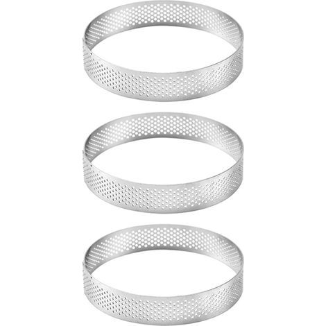 3X 20 CM Rond En Acier Inoxydable Gâteau Trou Moules Mousse Gâteau Anneau Pizza Dessert DIY Décor Moule Cuisine Cuisson Outil (1/3)