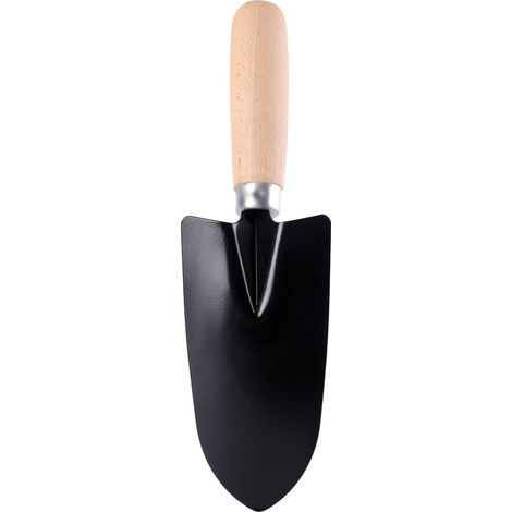 Garronda Plantoir à Main de Jardin Mini Pelle Métal à Manche en Bois pour Plantations , Longueur: 27 cm GD-0004 (Louche à fleurs, Noir)