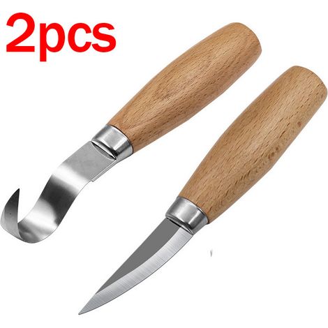 Stück Präzisionsmeißel DIY Hakenmesser Schnitzwerkzeug Ergonomischer Holzbearbeitungslöffel Klappbares langlebiges Anfänger-Schnitzmesser aus Edelstahl (1/5)