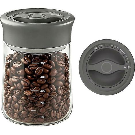 Hermétique café grain récipient rangement silicone anneau Twist joint verre rangement bocaux couvercles 500ml 17oz large (1/5)