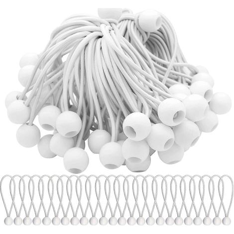 Lot de 75 tendeurs élastiques avec boules élastiques pour chapiteaux, tentes, banderoles et bâches (1/4)