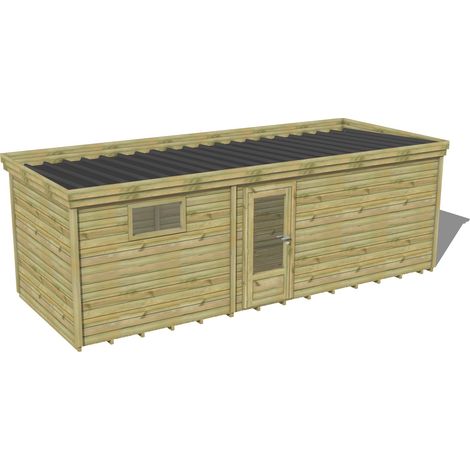 ABRI DE JARDIN bois traité 27mm, 7,4x2,6m, 20m2, Plancher (1/3)