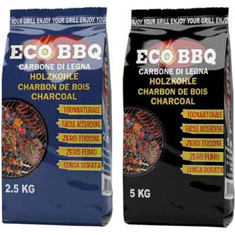 Charbon ve'ge'tal pour grill 2,5 kg en sac de charbon pour barbecues pique-nique de qualite' professionnelle