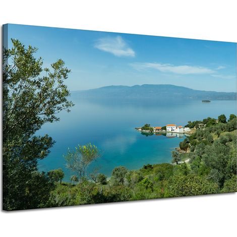 Stampa su tela Natura Cime montuose e mare 120x80