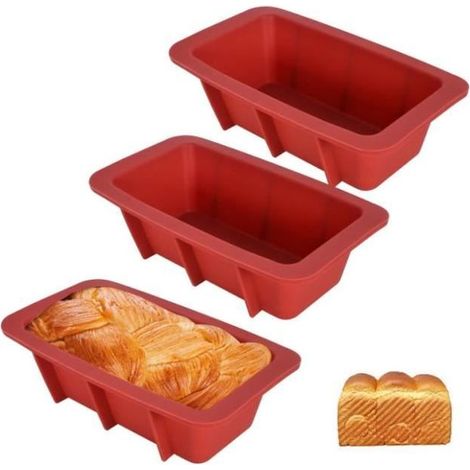 Moule à Cake - Noname - Rectangulaire - Silicone Anti-adhésif - 3Pcs - Compatible Lave-vaisselle (1/4)
