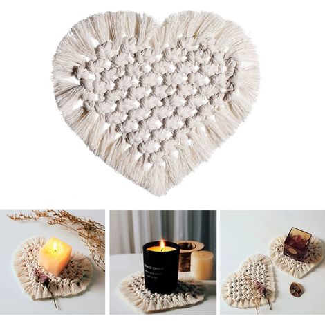 Set mit 3 handgefertigten, geflochtenen Untersetzern, rutschfesten Küchenaccessoires, Tassenkissen, Wohnaccessoires, runde Platzsets für den Innenbereich
