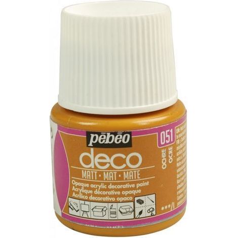 Peinture acrylique - Pébéo - P.BO Déco - Ocre mat - 45ml - Finition mate (1/4)