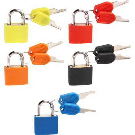 5 Cadenas de voyage, anneau métallique, corps en laiton, pour valise, sac à dos, casier (1/5)