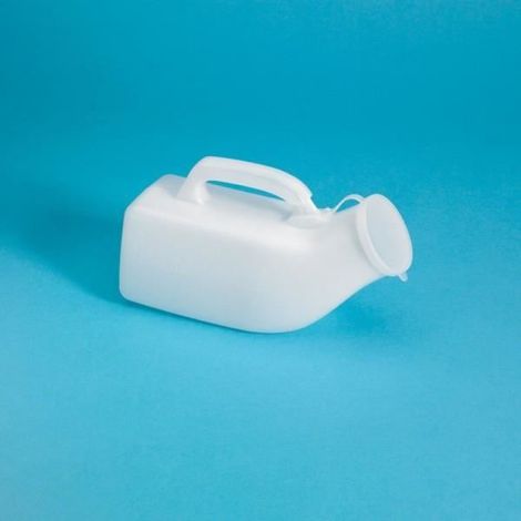 Urinal - - Transparent 1L - Plastique moulé - Bouchon hermétique - Poignée