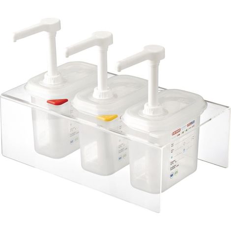 Distributeurs de sauce transparents Lot de 3 GN 1/9 - Araven (1/3)