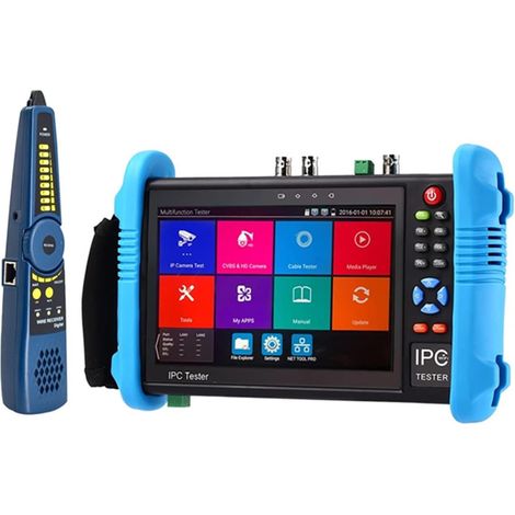 Testeur de caméra de sécurité CCTV Testeur de caméra de sécurité CCTV 7 pouces 6 en 1, prend en charge TVI8MP, CVI8MP, AHD8MP, EX-SDI8MP, testeur de vidéosurveillance portable for caméra de sortie DC1 (1/5)