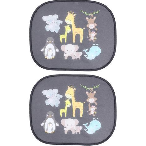 Set mit 2 Auto-Sonnenschutzblenden mit Cartoon-Motiven für die Seitenfenster, Sonnenschutzblenden für Babys zum Schutz vor UV-Strahlen – 44 x 36 x 0,5 cm (1/3)