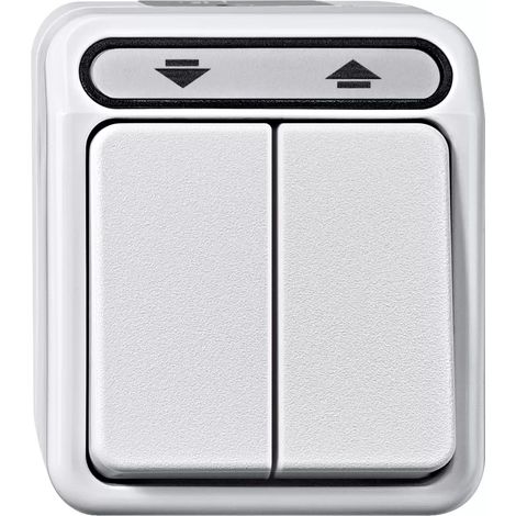 Merten 1 Stück Feuchtraum-Schalterprogramm Komplett Rolladentaster AQUASTAR Polarweiß 4075012 1 St. (1/2)