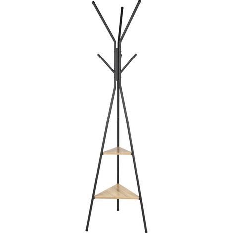 Porte manteau en métal avec 2 étagères (1/3)