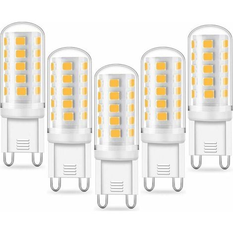 SHINING HOUSE Bombilla LED G9 de 5 W, equivalente a 40 W, luz blanca fría de 6000 K, 220-240 V, ángulo de haz de 360°, no regulable, paquete de 5 (1/5)