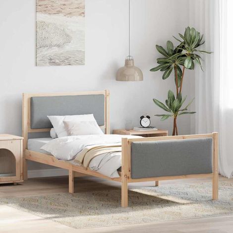 vidaXL Struttura del letto Grigio chiaro 90 x 190 cm Tessuto (1/5)