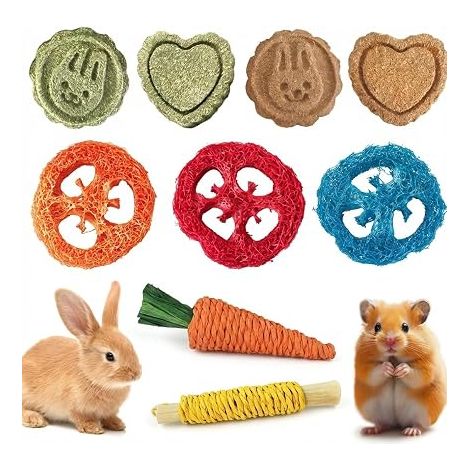 Chew Toys Rabbit Toy and Rabbit Accessory Promote Dental Health Wood Sticks for Dwarf Rabbit Chinchilla and Small Animals (1/2)