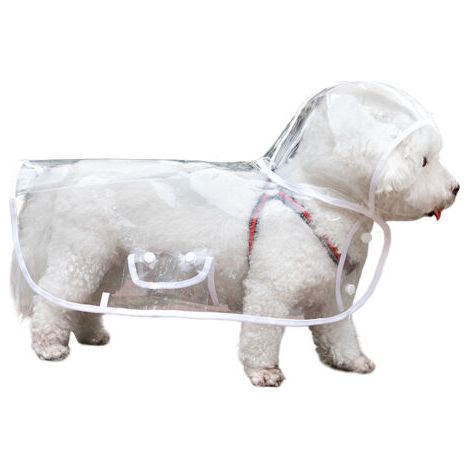 QORVA-Manteau imperméable pour chiens de petite taille et chats, avec capuche, réglable, en PVC, transparent, et ultra-léger