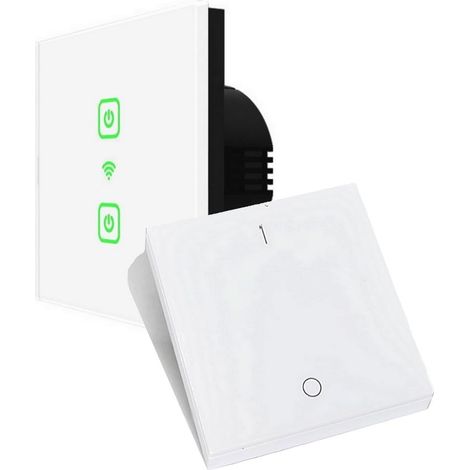 Interrupteur sans fil pour volet roulant avec télécommande et émetteur mural sans fil (1/3)