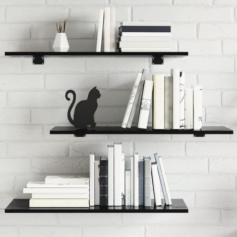 Bücherregal-Bretter 8 Stk. Hochglanz-Schwarz 80x30x1,5 cm (1/5)