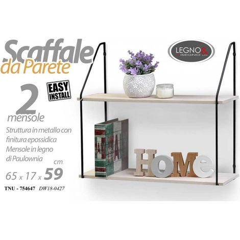 Urban Wandregal einfache Installation cm 65 x 17 x 59 h