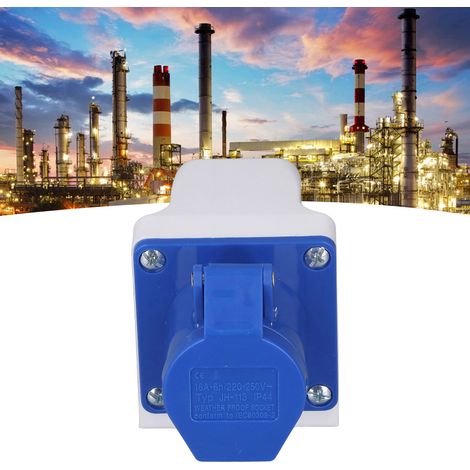 Vendu par lot de 4 : prise industrielle étanche IP44 à montage en surface, 3 broches, 16 A, 220-250 V (1/5)