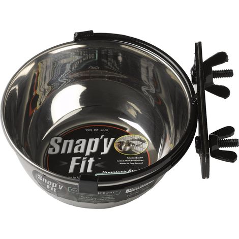 Gamelle en Acier Inoxydable Snap'y Fit, se Fixe sur Les caisses en Grillage pour Chiens et Autres Cages en Grillage 300 ML pour Chiens et Chats, Argent (1/5)