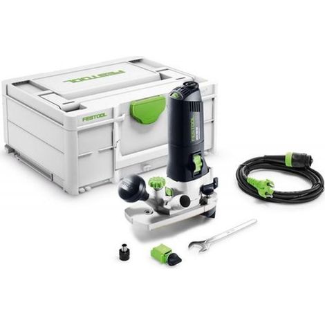 Festool – Affleureuse filaire 720W – Régime 10000-26000 tr/min – Course 14mm – Diamètre pince 8mm – Pour bois dur et teck
