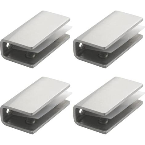 Edelstahl-Glasklemmen, 4 Stück, Glasregalhalterung, Spiegelhalterung 8–12 mm, Wandspiegelhalterung, für Treppengeländer, Fenster