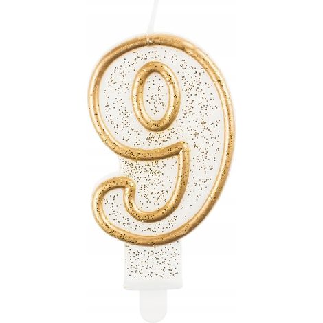 Bougie B&C numéro « 9 », contour doré, 1 paquet (1/2)