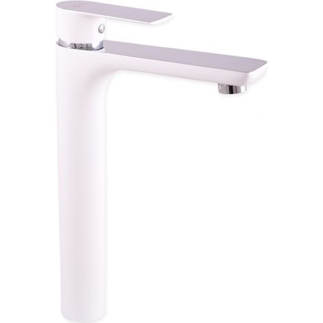 Mitigeur lavabo haut VLTAVA en laiton blanc 31,5 cm (1/2)