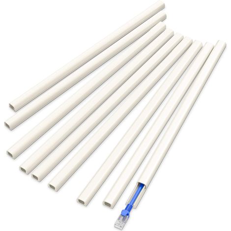 Mini Cable Cover Wall Mounted PVC Cable Cover Concealer Cable Cord Cover for Hiding Speaker Wire Ethernet Cable 10 x 40 cm (L x W x H) 0.3 cm CC05 Beige (1/5)