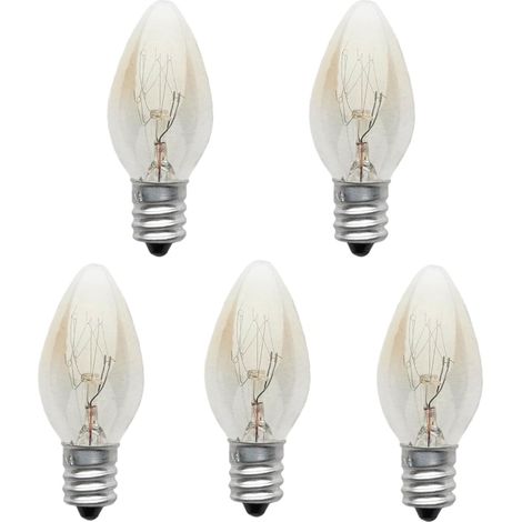 5 Ampoules Incandescentes E12 10W 220V Blanc Chaud 2700K Pour Lampe Sel Veilleuse (1/5)