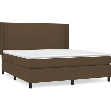 Maison Exclusive - Giroletto a Molle con Materasso Marrone Scuro 180x200cm Tessuto (1/5)