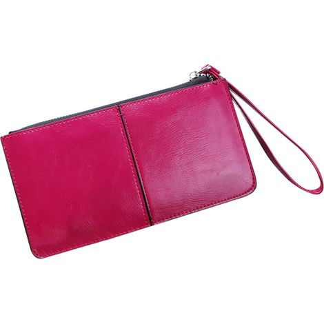 Portafogli da donna - Borsa grande con cinturino da polso - Portafoglio per cellulare - Bello, lungo e sottile - Per la vita di tutti i giorni - Borsa a tracolla da uomo