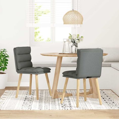 Lot de 2 Chaises à manger,Chaise de cuisine gris foncé tissu CFW29455 (1/5)
