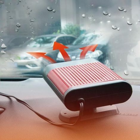 Riscaldatore portatile per auto, si riscalda rapidamente in 30 secondi, sbrina velocemente, ventola in ceramica 12V 150W (rosso) (1/5)