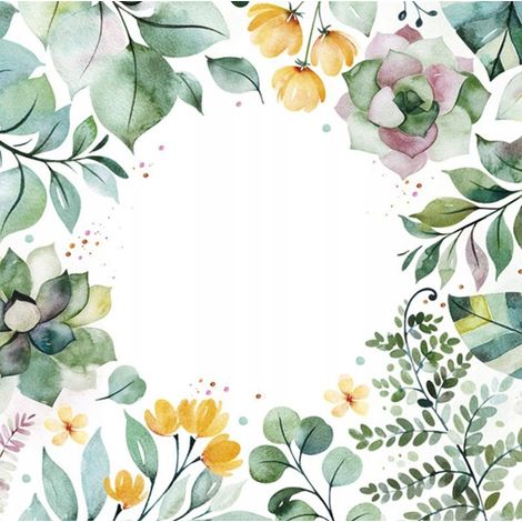 Servilletas de papel con diseño de flores y hojas para comunión, bautizo y primavera, 33x33cm, 20 unidades.