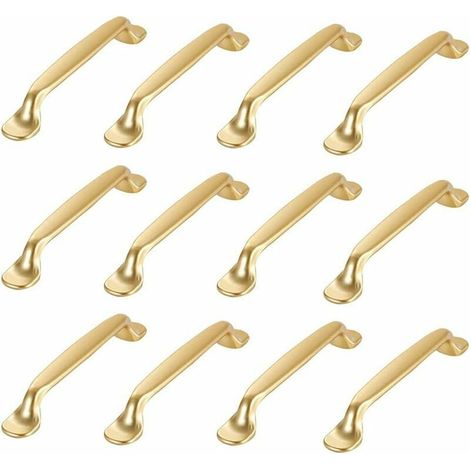 12 Pièces Poignée Meuble Doré Poignee de Meuble Cuisine Doré Poignées de Placard Tiroir Poignées de Placard Tiroir Chambre Doré Cuisine Armoire Porte Poignées Meubles de Cuisine avec Vis (1/6)