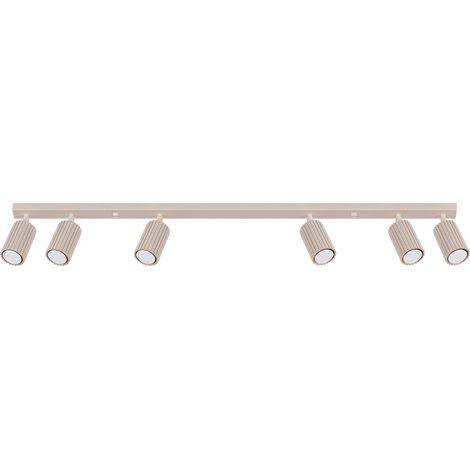 Lampada da soffitto moderna, striscia color tortora, 117 cm, faretti a coste mobili, 6xGU10 10W, KARBON, Sollux Lighting (1/5)