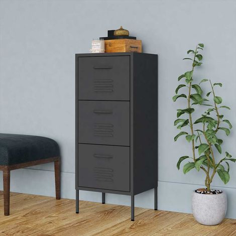 Armoire de rangement Meuble de Rangement - Style Contemporain Anthracite 42,5x35x101,5 cm Acier BV816152 - BonneVie (1/5)