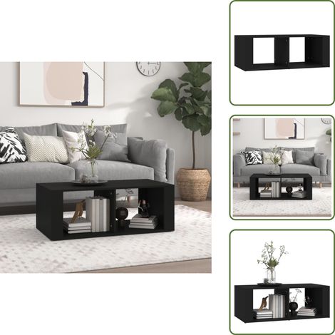 Couchtisch Schwarz 100x50x36 cm Holzwerkstoff - Schwarzer Couchtisch - Couchtisch Schwarz - Moderner Couchtisch - Holzt Tisch - Wohnzimmerschreibtisch (1/5)